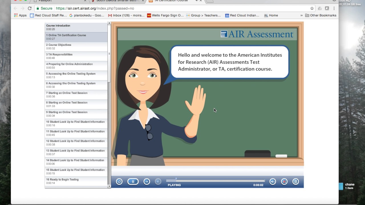 Certification video for administorying SB
