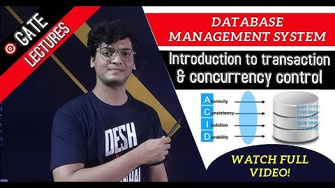 Introduction To Transaction and concurrency control | ACID properties | DBMS | Gate lecture