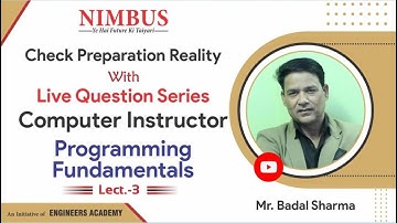 Programming Fundamentals |Computer Instructor 2022 | Live Question Series | Free Online Coaching L-3