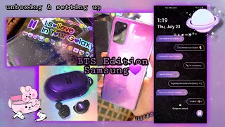 💜*FINALLY* Unboxing and setting up my BTS Edition Samsung Galaxy S20+ 5G and Buds+ 💜