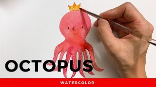 WATERCOLOR  OCTOPUS | 수채화 (문어 그리기)