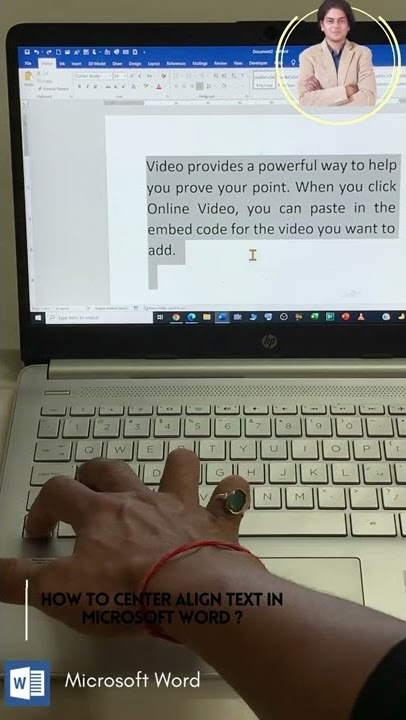 How to center align text in Microsoft Word?