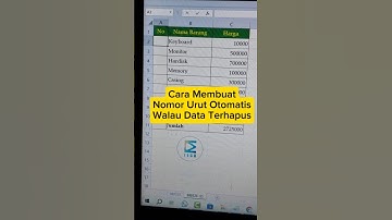 Trik Excel Membuat Nomor Otomatis Urut Walau Data Dihapus #excel #exceltips #exceltricks #tutorial