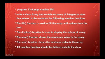 write a class array in c++. | array within class in c++ example | program 13.6