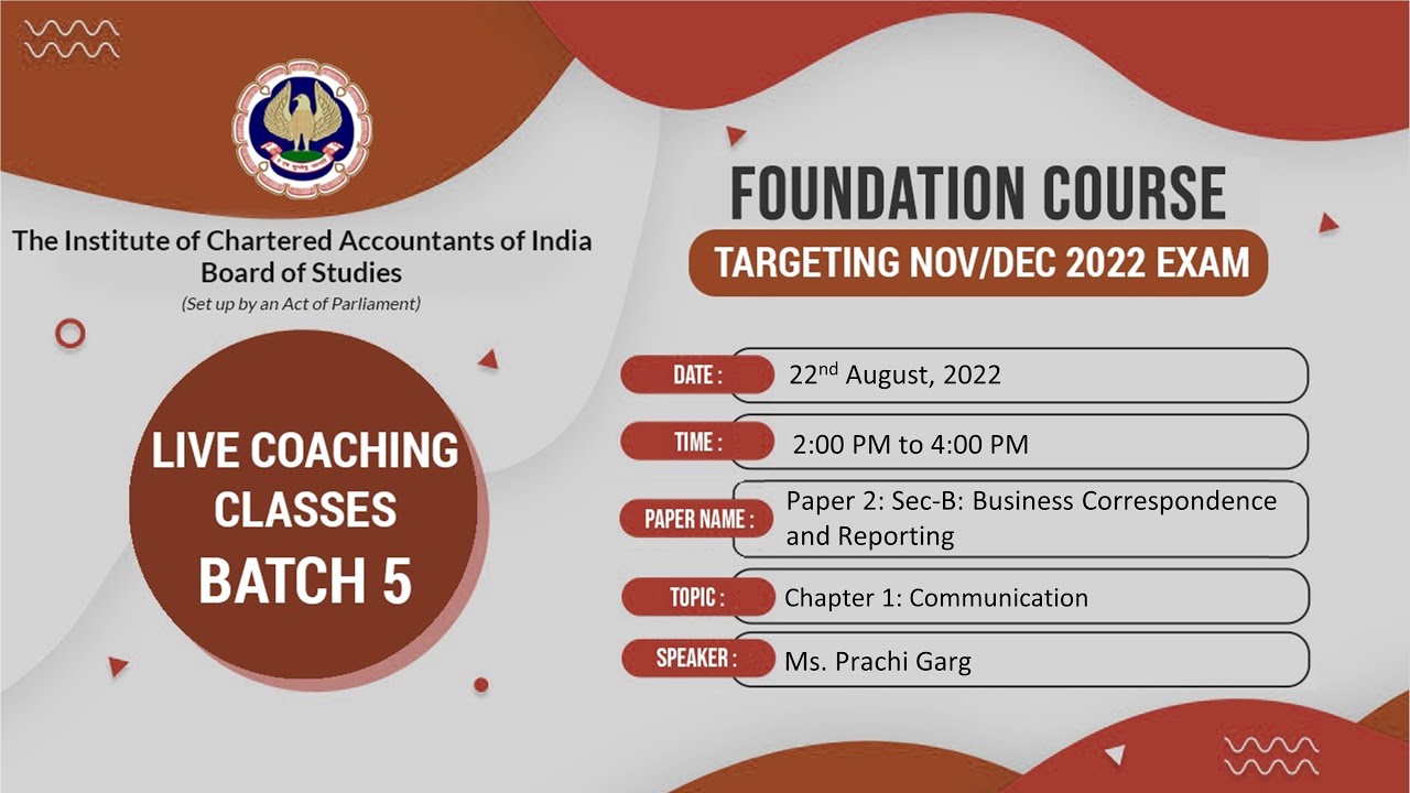 Foundation Paper 2: Sec-B: BCR |Topic: Chapter 1: Communication | Session 2 | 22 August, 2022