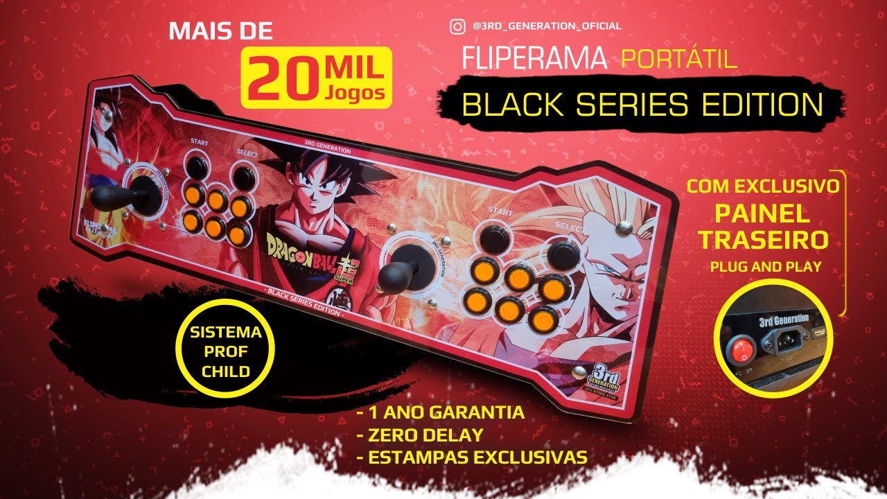 Fliperama portátil com 20.000 Jogos. BLACK SERIES EDITION #fliperama