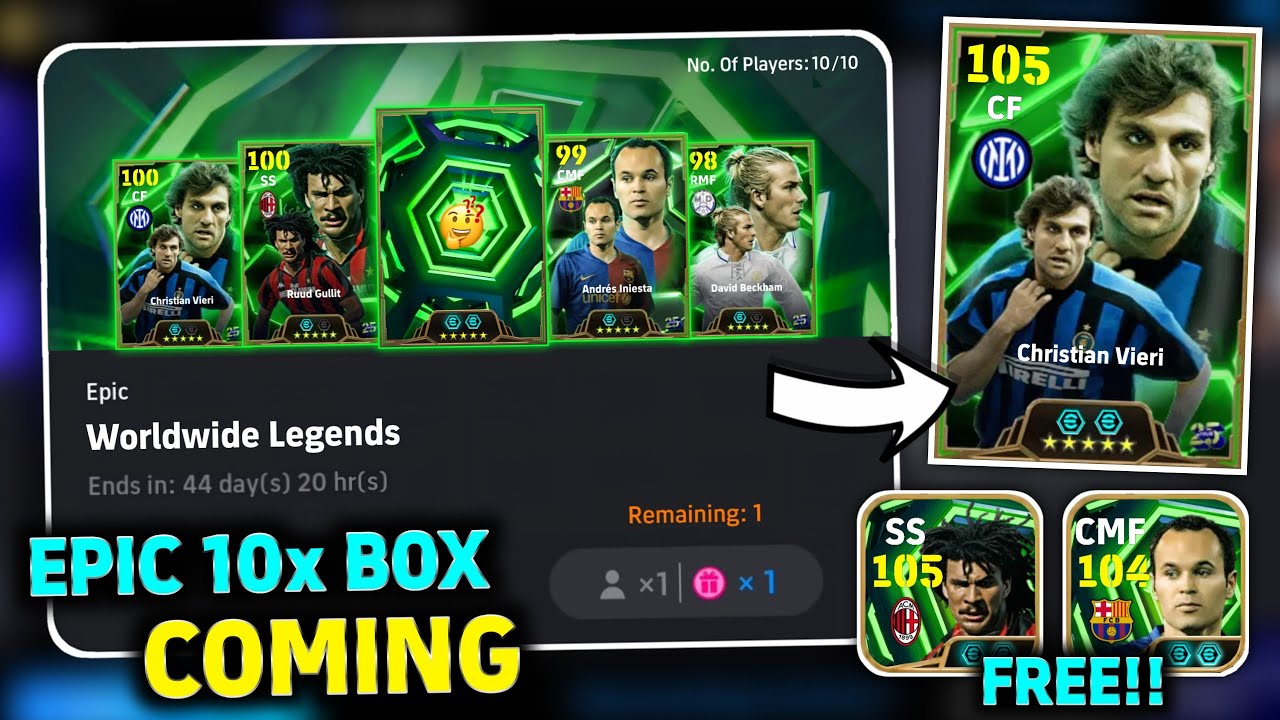 OMG 😱 Free 10x Epic Box Coming in eFootball 2026 | Epic Worldwide Legends Epic Box 🎁