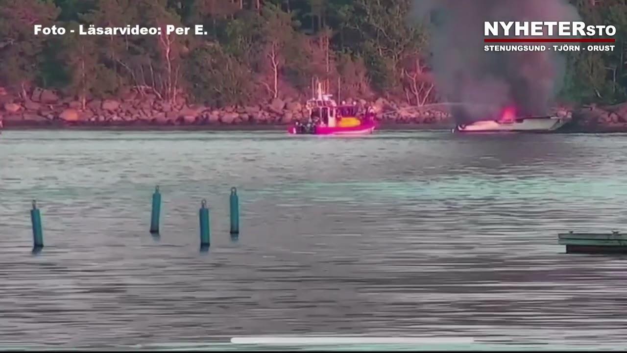 2024-08-28 Motorbåt brann vid Röva