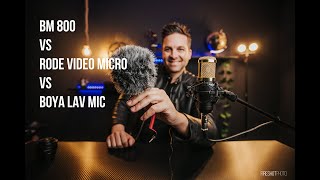 BM800 vs Rode Vid Micro vs  Boya Lav mic - Which is BEST?