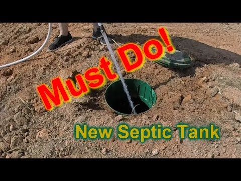 First thing to do with a new septic tank that is not attached to house.