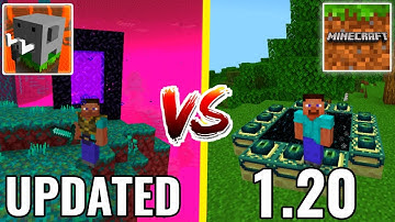 UPDATED CRAFTSMAN BUILDING CRAFT PORTALS VS MINECRAFT PE PORTALS - Game Comparison