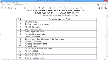Syllabus (old) of 2nd Semester Practical Hotel Front Office at NCHMCTAN?