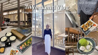 weekend vlog ‧₊˚⊹♡: family dinner | study vlog | cozy cafe 🍱🥢📓