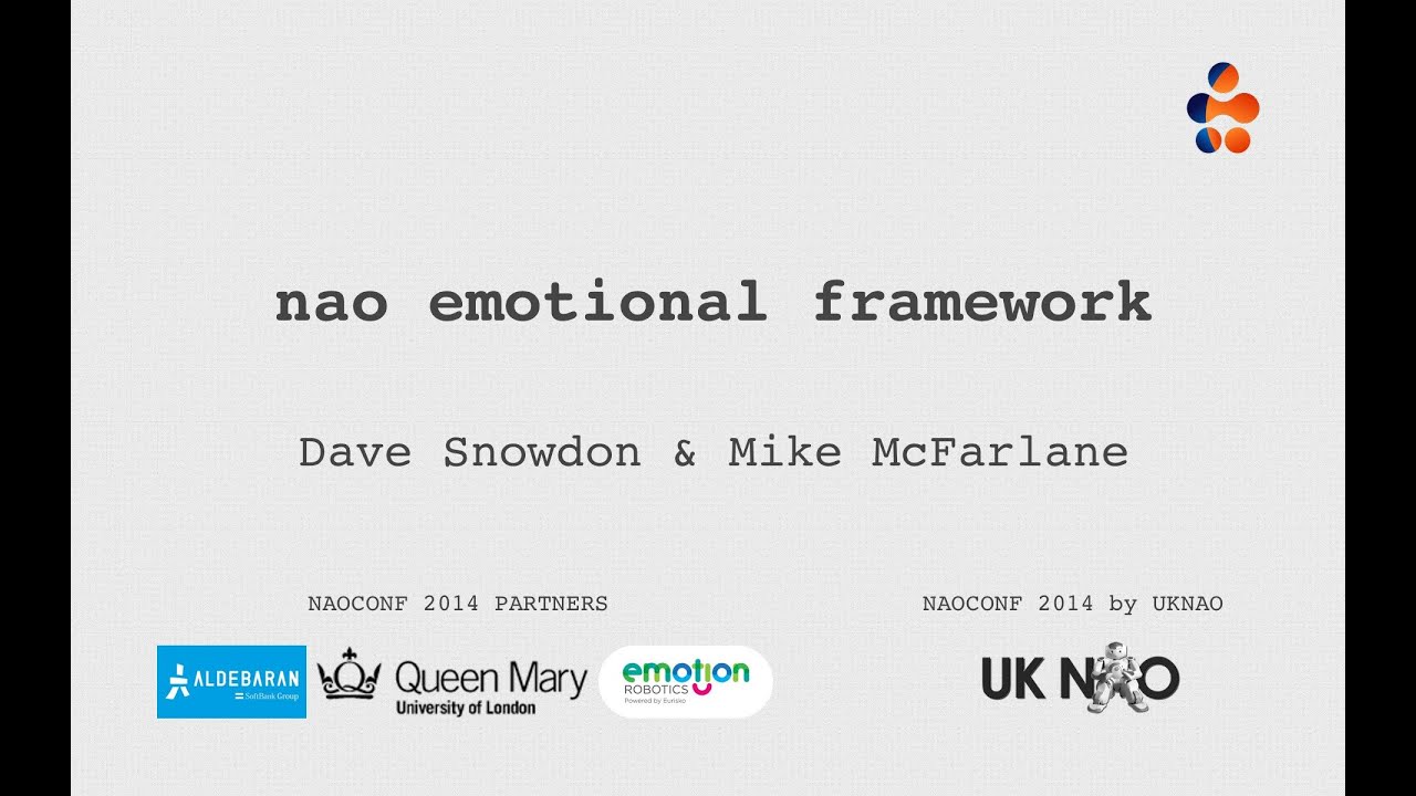 nao emotional framework by Dave Snowdon and Mike McFarlane