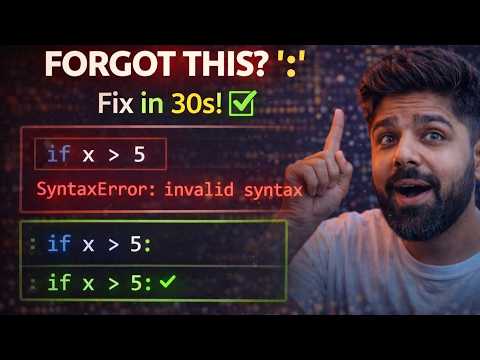 Python Error: Missing Colon (SyntaxError) Fixed in 30 Seconds! ⚡