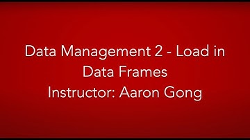 Setting Up II: Loading in Data Frames