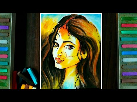 Beautiful Indian Woman Portrait - Soft Pastel Drawing - Drawing for ...