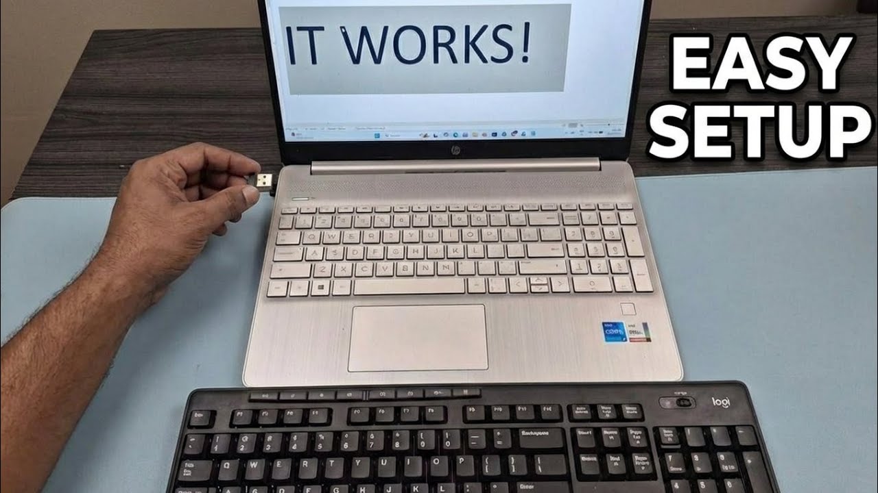 How to connect wireless Logitech keyboard to a laptop - YouTube