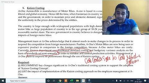 SCMPE-Edition 3- Chapter 3 - Kaizen Costing-Question No.5