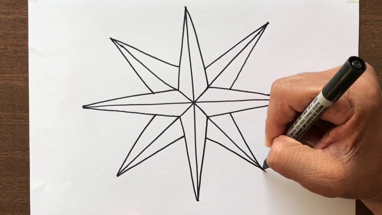 How To Draw A Compass Rose Step By Step Youtube