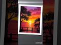 🌅 Beautiful Sunset Scenery Drawing | Easy & Colorful Landscape Art #crazy_artist_99