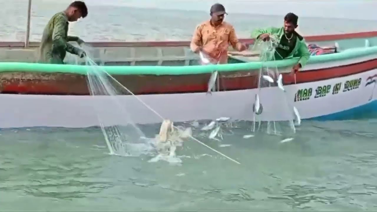Deep sea fishing videos || Net fishing village Gujarat Fisherman