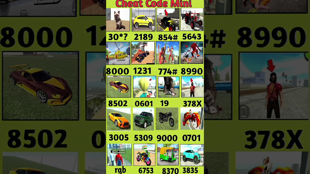 New Update 2025🔥 | All Vehicle Unlock Codes💯💥