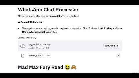 Streamlit App | Python 3 | Whats-App Chat Processor
