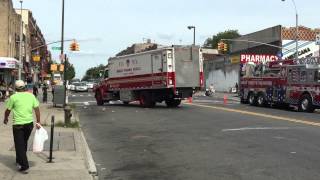 RARE CATCH OF FDNY MOBILE TRAINING VEHICLE 2 TAKING UP AFTER 150TH ANNIVERSARY BLOCK PARTY IN BKLYN.