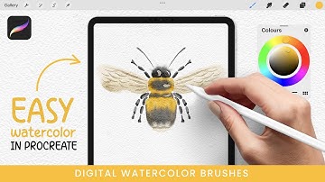 Easy Watercolor How to Draw a Bee • Watercolor Tutorial for Procreate  • Watercolor Brushes