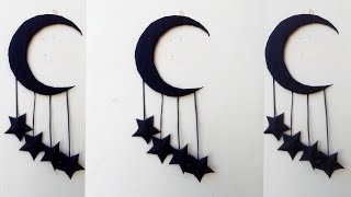 How to Make a Moon  Star  Wall Hanging |  Paper Crafts Moon | Room Decoration Idea