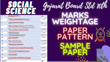 CLASS 10 2021 SOCIAL SCIENCE EXAM|GSEB PAPER STYLE|BLUE PRINT|SAMPLE PAPER|MARKING SCHEME|SCORE 100%