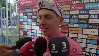 Tadej Pogačar  Interview at the finish  Stage 5  Giro d'Italia 2024