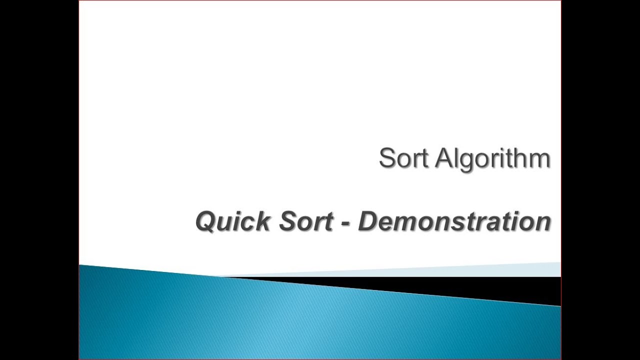 Quick Sort Algorithm Card Demo - YouTube