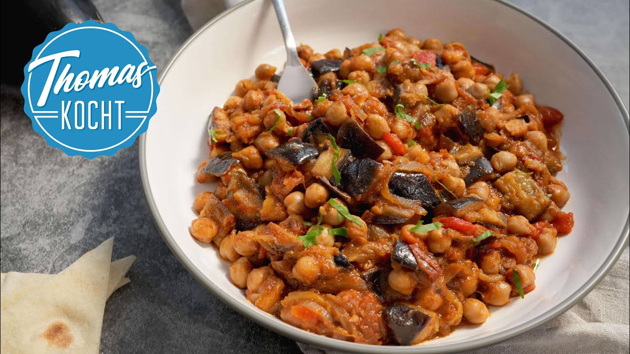 Libanesischer Auberginen-Kichererbsen-Eintopf