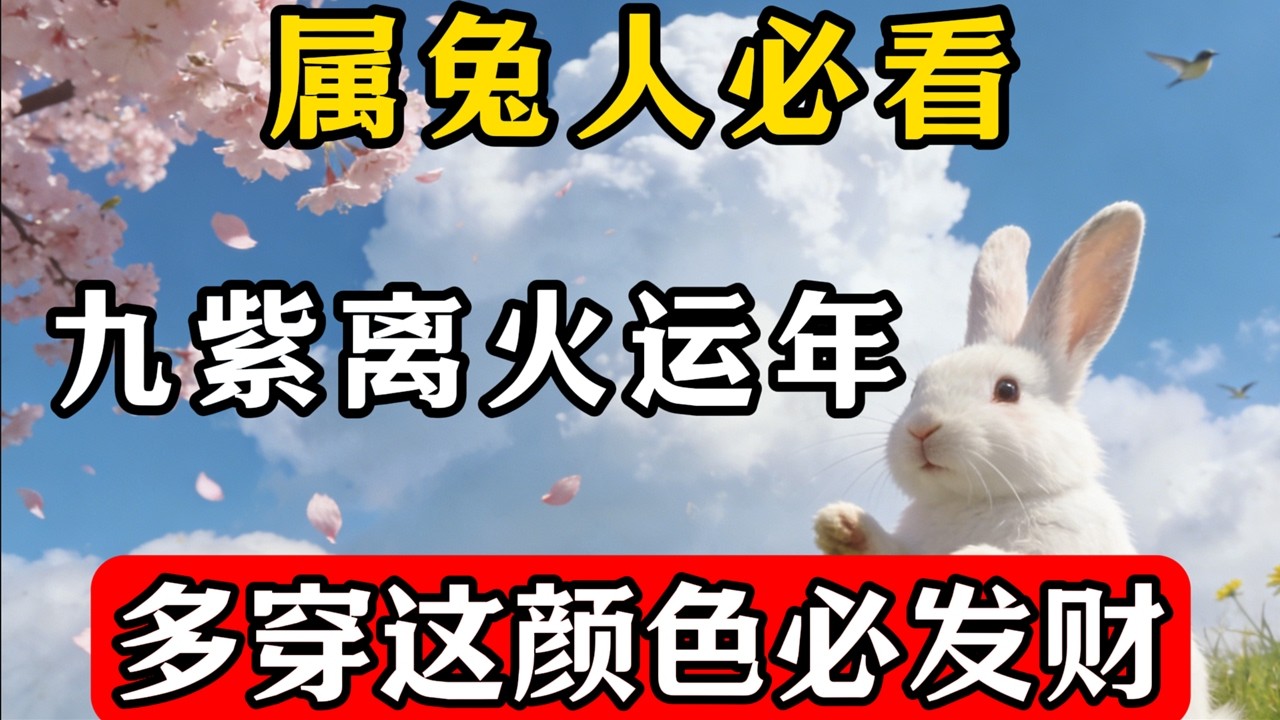 生肖兔注意！今年是九紫离火运年，你多穿这颜色必发财！天天发财到年底！#福緣生肖館#屬相運勢#生肖#家運#手寫#生肖運勢的那些事#先知#風水變化#提升運勢