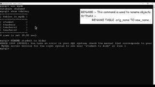How to Rename a Table in MySQL in Hindi | ORACLE SQL