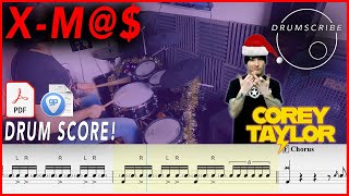 X-M@$ - Corey Taylor | DRUM SCORE Sheet Music Play-Along | DRUMSCRIBE