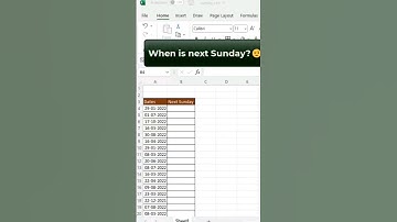 Find next Sunday with Excel Short Tricks | #exceltips #shorts #excelshorts #exceltips #excel_shorts