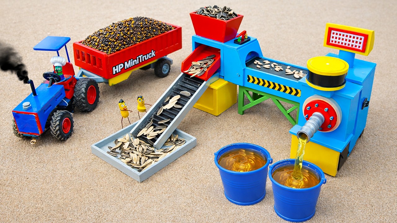 TOP Most Creative DIY Fully Automatic Sunflower Seed Oil Extraction Machine | HP Mini DIY Tractor
