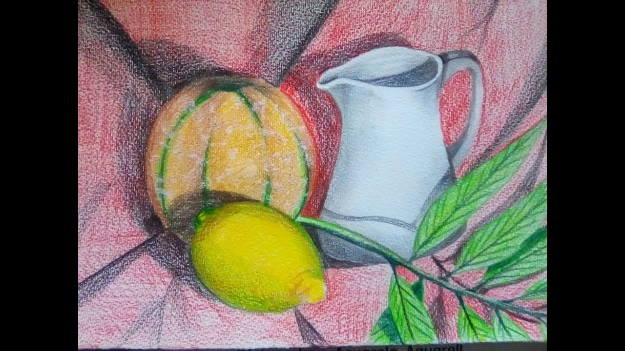 Pintura de Natureza morta a lápis de cor