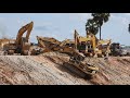 Amazing Stuck On Climbing High Step Excavator CAT 320B