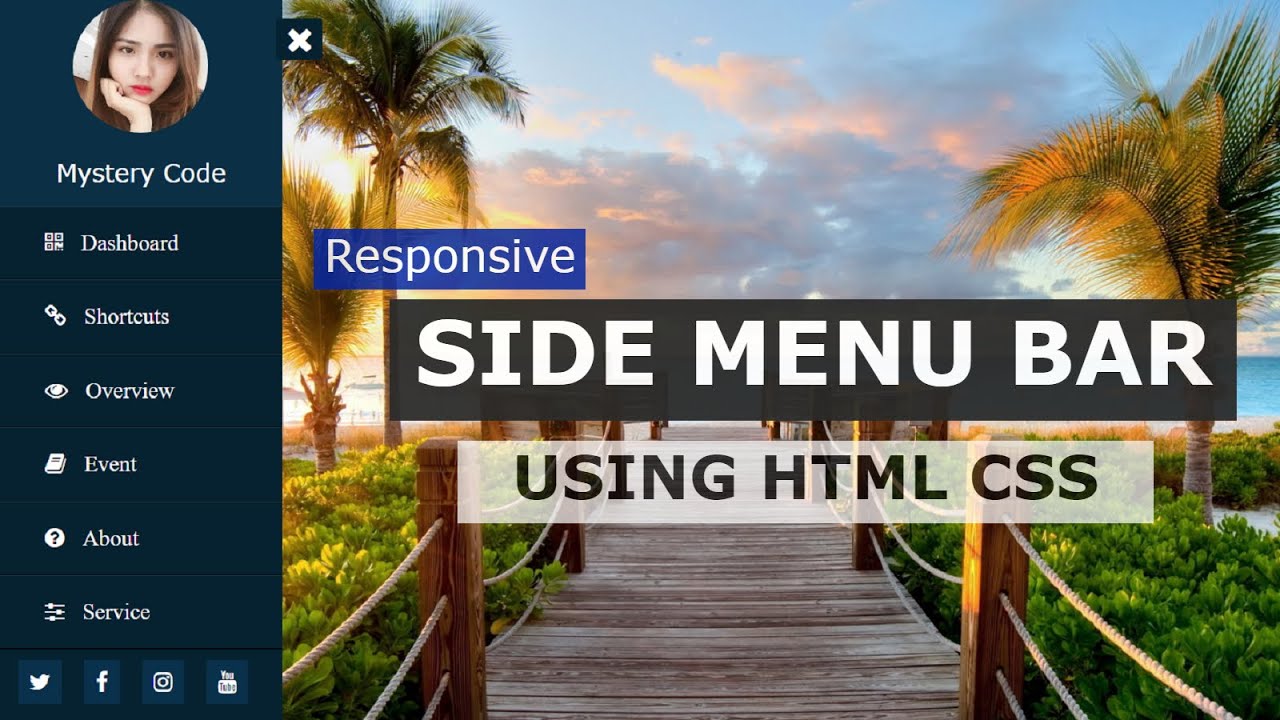 Sidebar Menu Using Only HTML and CSS | Side Navigation Bar