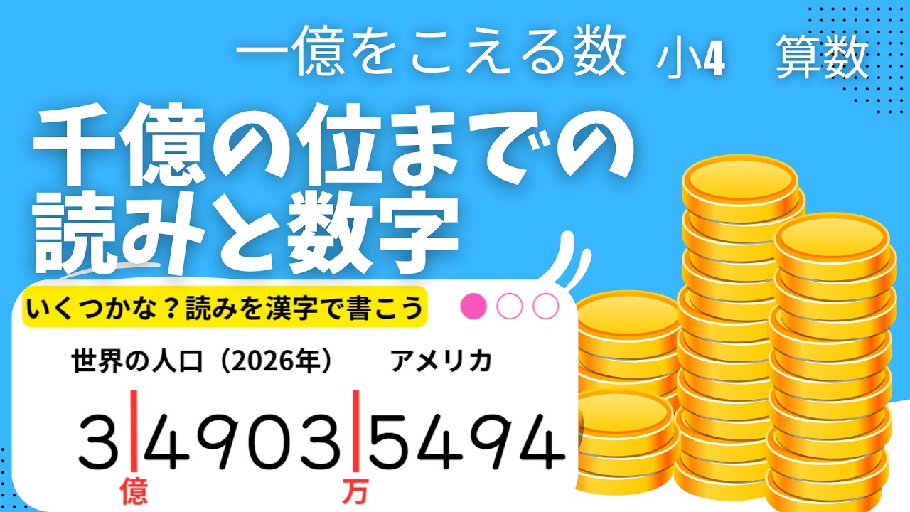 小4 千億の位までの読みと数字 一億をこえる数 わかりやすい 算数