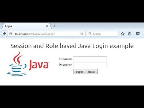 Session and Role based Java Login example
