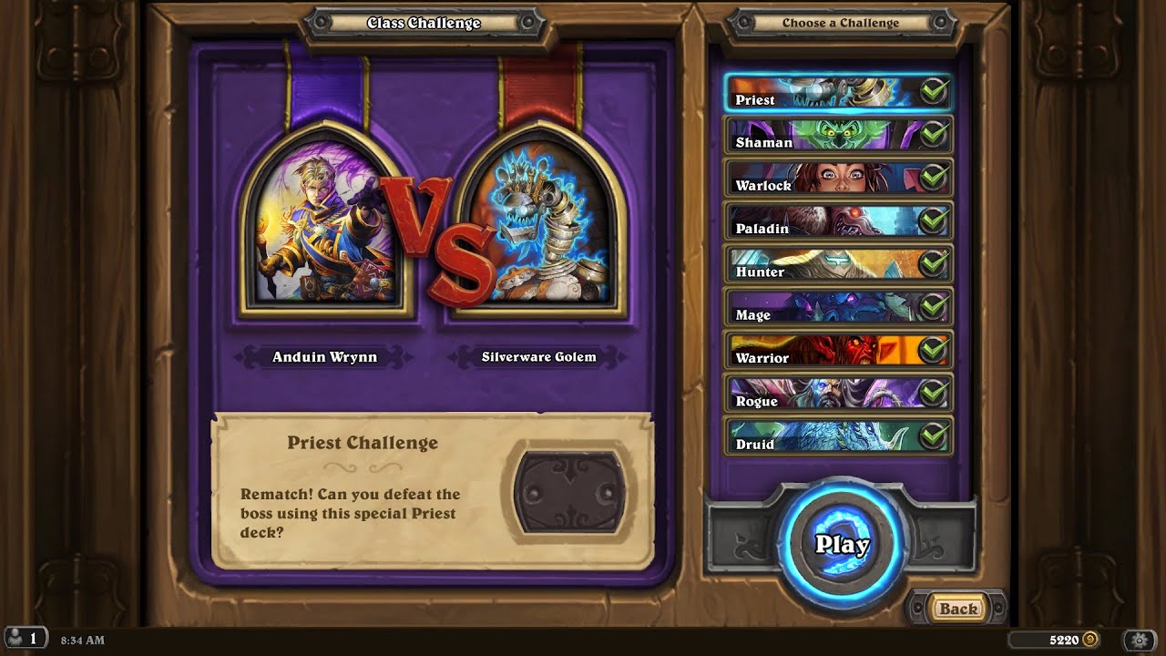 Karazhan in 2024 Class Chalendge Anduin Wrynn vs Silverware Golem