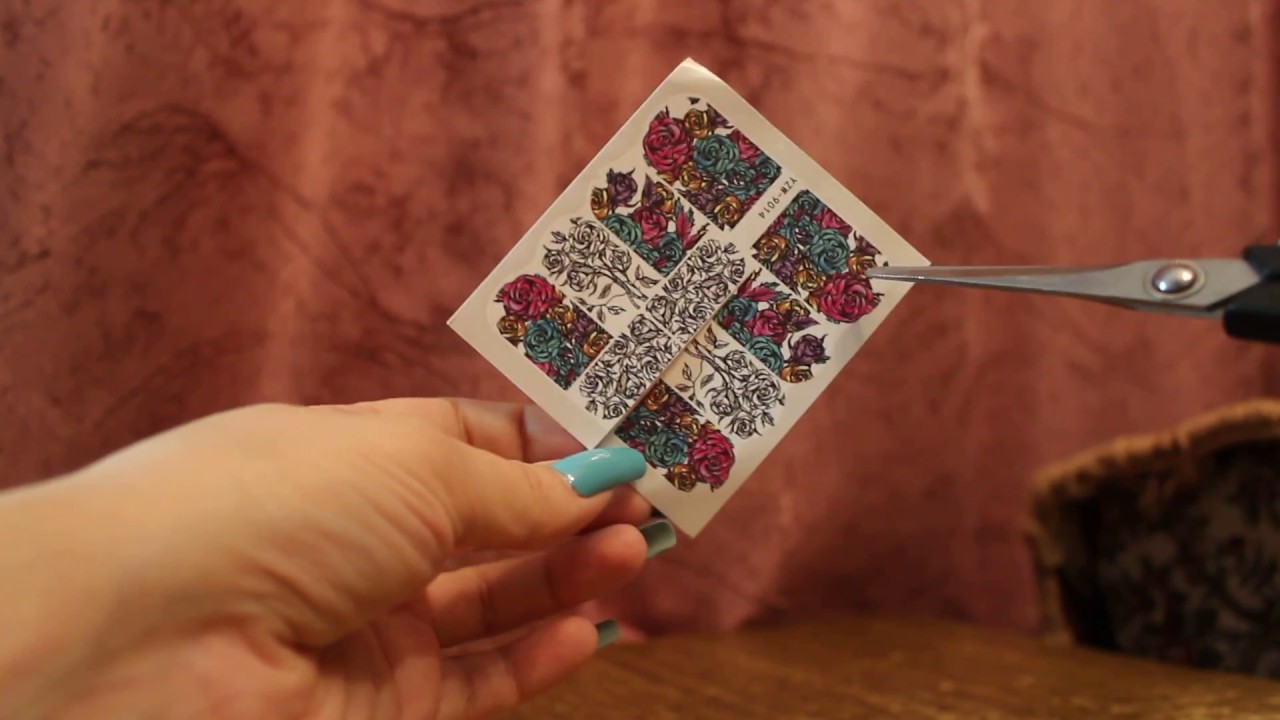 Распаковка товаров с Aliexpress (наклейки на ногти розы) - YouTube