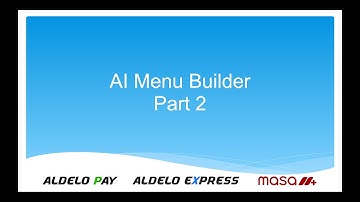 AI Menu Build Part 2