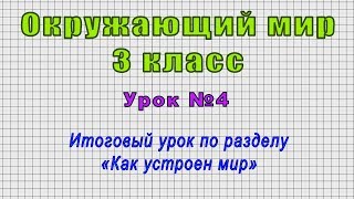 Окружающий мир 3 класс (Урок№4 - Итоговый урок по разделу «Как устроен мир»)