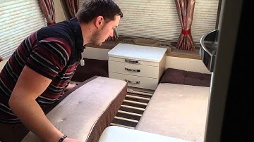 How to make up the front double bed in a caravan